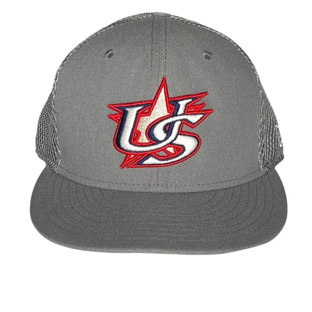 New Era USA Baseball Hat 59Fifty Cap Embroidered Star Logo Gray Mens Size 7